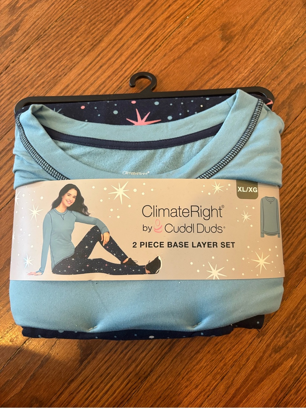 ClimateRight by Cuddl Duds2 Piece Base Layer Top and Leggings Size Xl NWT Blue